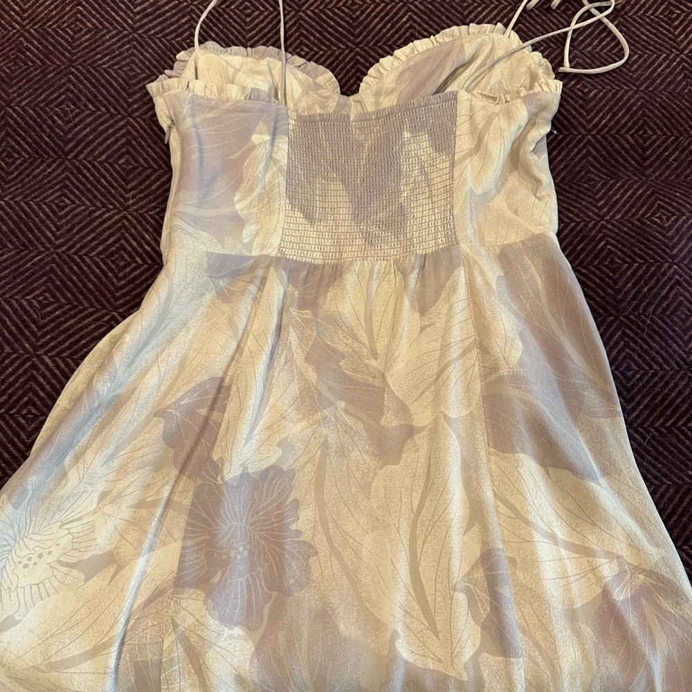 Wilfred, Lilac and White Palm Dress with Palm leaves